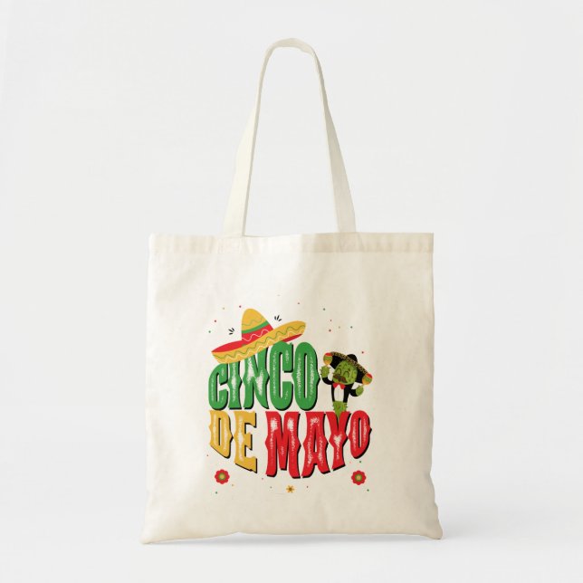 Bolsa Tote Cinco De Mayo Com Chapéu Cactus Funny Cinco De May (Frente)