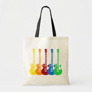 Bolsa Tote Cinco Guitarras Elétricas Coloridas