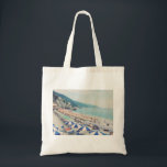 Bolsa Tote Cinque Terre Italy Fun Beach Scenic Foto do Viagem<br><div class="desc">Uma bela vista paisagística da bela praia,  oceano azul e montanhas em Monterosso al Mare,  Cinque Terre,  Itália,  mostrando famílias que gozam de um dia ensolarado divertido no mar. Fotografia de viagem e praia.</div>
