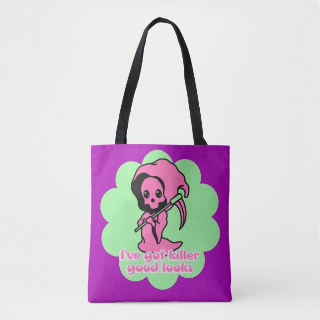 Bolsa Tote Cinto Cor-de-rosa, Cachorro Maluco, Personalizado (Frente)