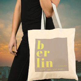 Bolsa Tote Cinza amarela da tipografia de Berlim Alemanha