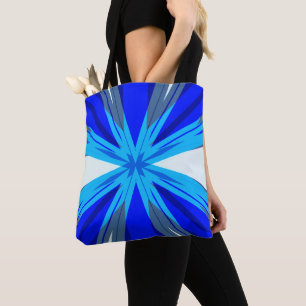 Bolsa Tote Cinza Azul Branco de inverno Estrela de Neve