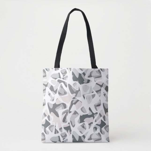 Bolsa Tote Cinza clara mancha o padrão Abstrato (Frente)