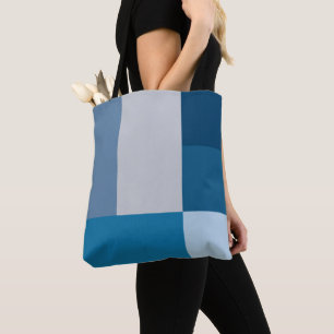 Bolsa Tote Cinza De Bloco De Cores De Impressões E Blues