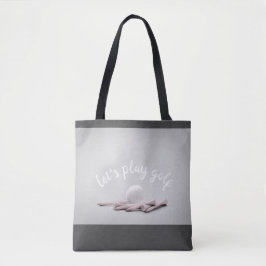Bolsa Tote cinza de bola de golfe e saco branco e bonitinho p