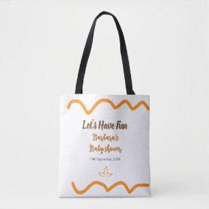 Bolsa Tote Cinza-de-laranja retro-espanhol chá de fraldas boh