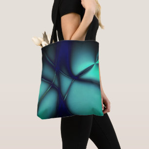 Bolsa Tote Cinza de menta queimada sob linhas brilhantes pare