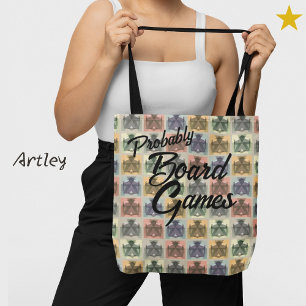 Bolsa Tote Cinza engraçada Jogo do Conselho da Pastel Meple C