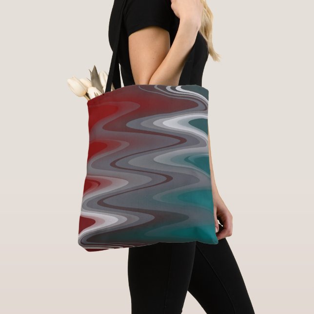 Bolsa Tote Cinza ondas em lágrima (Close Up)