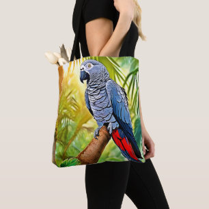 Bolsa Tote Cinza Parrot Perch