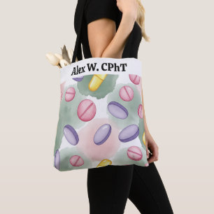 Bolsa Tote Cinza rosa-púrpura do Saco de Farinha Personalizad