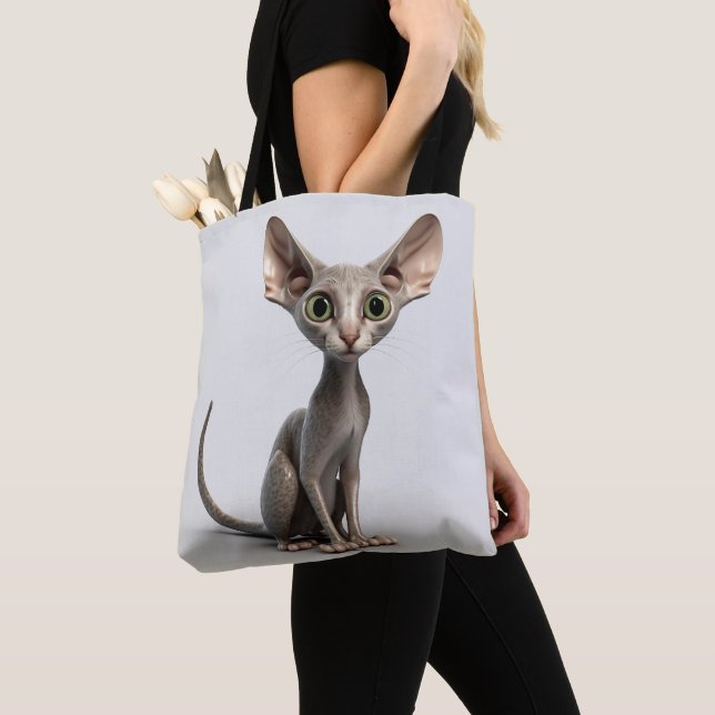 BOLSA TOTE CINZA SEM FIO ADORÁVEL SPHYNX CAT (Close Up)
