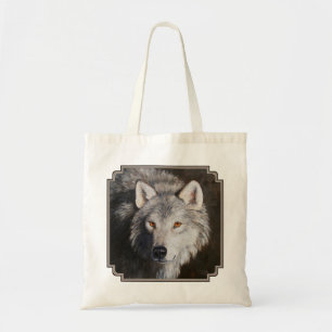 Bolsa Tote Cinza Timber Wolf Face