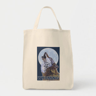 Bolsa Tote Cinza Wolf HowlingWyoming