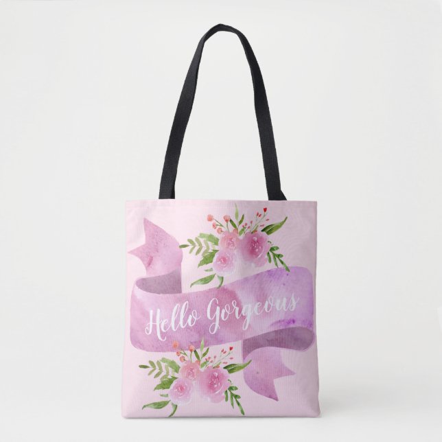 Bolsa Tote Cinzas Bonito, Blush Blush, Rosa, Lindas (Frente)