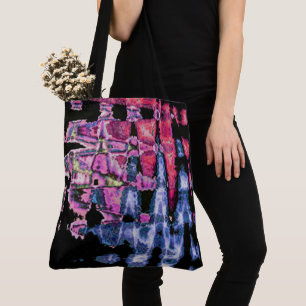 Bolsa Tote Cinzas de Cinza Roxo bonito e Aquarelas Negras