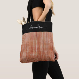 Bolsa Tote Cinzas de ferrugem Black Rustic ombre personalizad