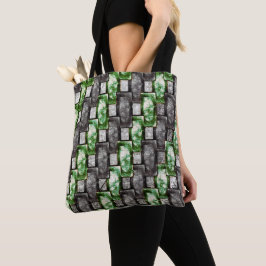 Bolsa Tote Cinzas esculpidas e manchadas, em pedaços retangul