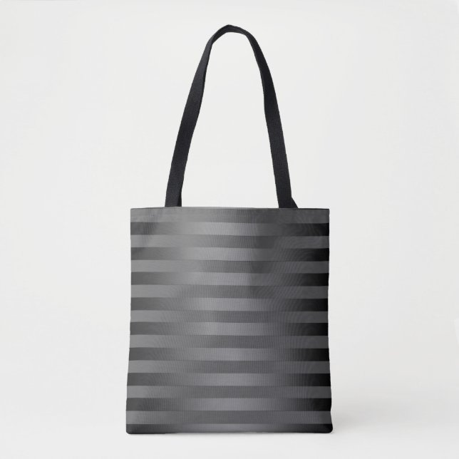 Bolsa Tote Cinzas, estriadas, gradiente, cinzas, simples (Frente)
