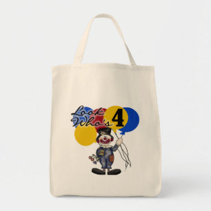 Bolsa Tote Circo Palhaço 4º Aniversário Camisetas e Presentes
