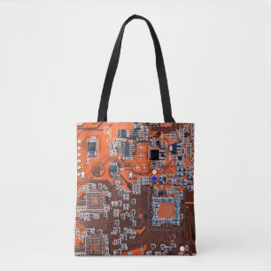 Bolsa Tote Circuito Impresso Conjunto PCB Circuito Laranja Co