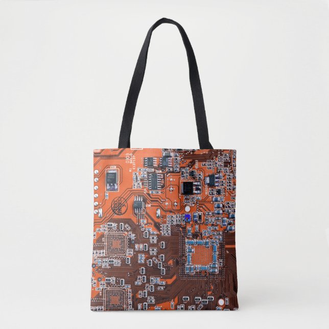 Bolsa Tote Circuito Impresso Conjunto PCB Circuito Laranja Co (Frente)