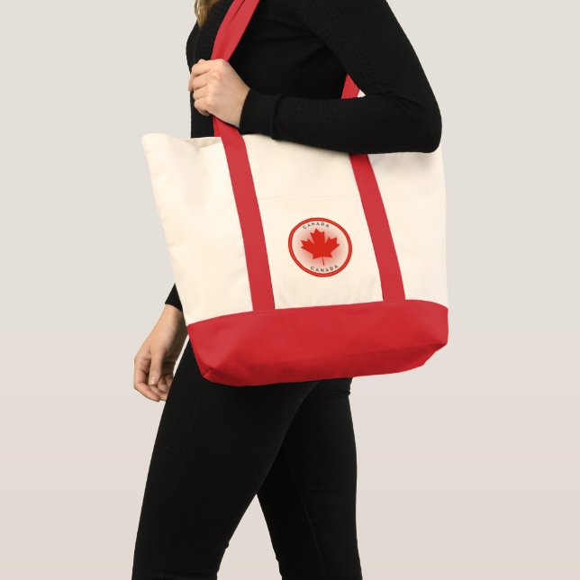 Bolsa Tote Círculo da Folha de Bordo do Canadá (Frente (produto))