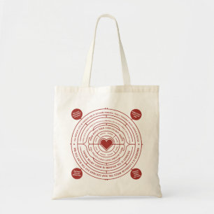 Bolsa Tote Círculo de Afirmações Inspiradoras da Bondade Flor