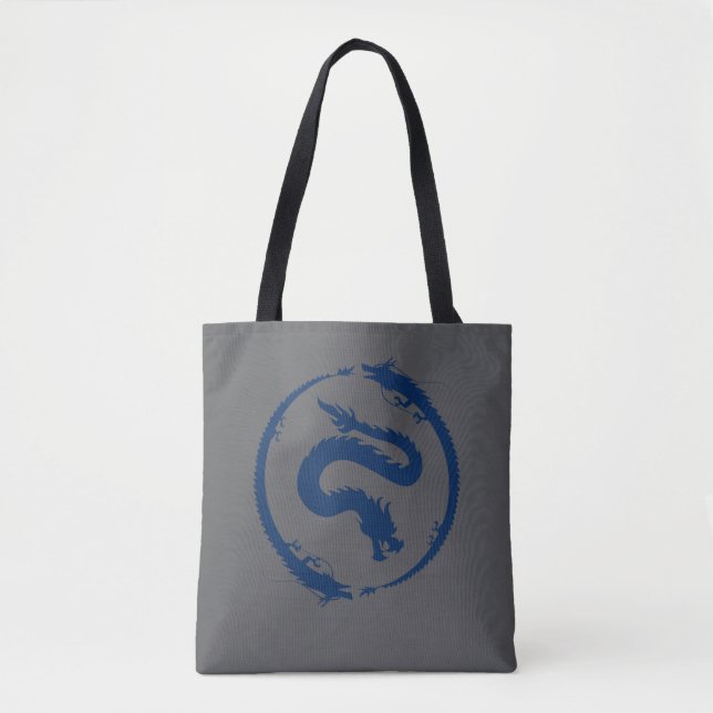 Bolsa Tote Círculo de Dragão em Azul Escuro (Frente)