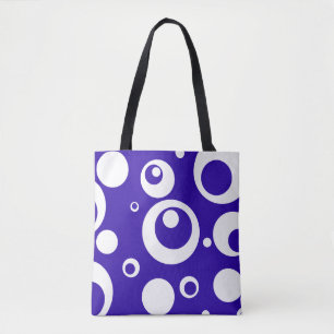 Bolsa Tote Círculo de Pontos em Tom Azul Brilhante