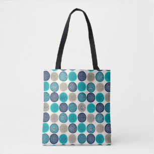 Bolsa Tote Círculo Escandinavo Pontos Mandala Padrão 1