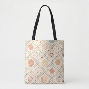 Bolsa Tote Círculo Geométrico Retro Abstrato de Meados do S