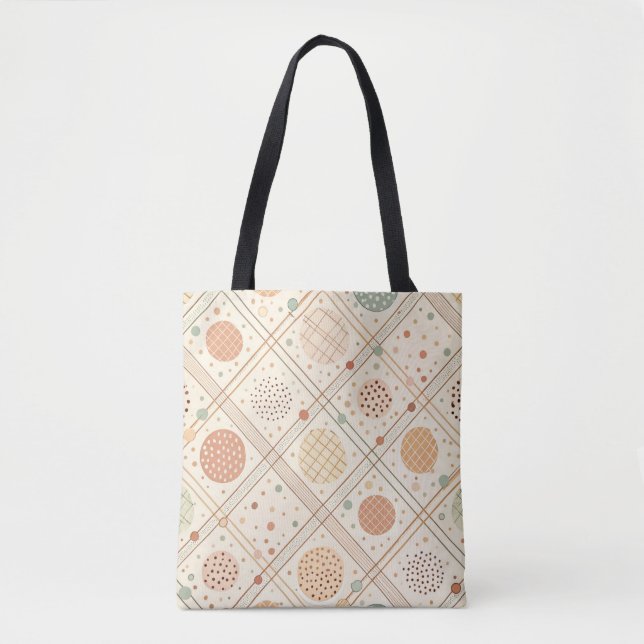 Bolsa Tote Círculo Geométrico Retro | Abstrato de Meados do S (Frente)