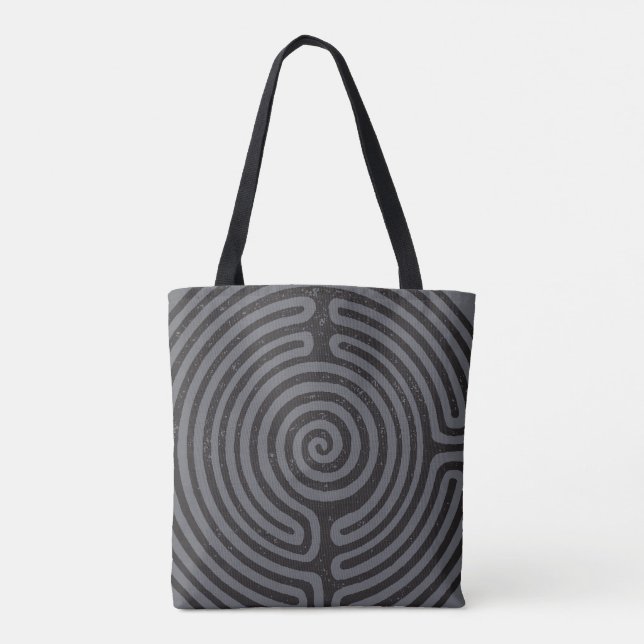 Bolsa Tote Círculo Negro Labirinto (Cinzas) Belas Artes (Verso)