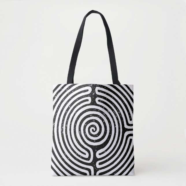 Bolsa Tote Círculo Negro Pintura Bela do Labirinto (Frente)