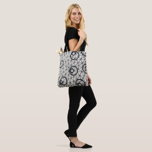 Bolsa Tote Círculos Abstrato preto e branco