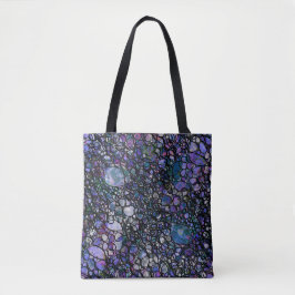 Bolsa Tote Círculos abstratos desenhados mão, azul, roxo,