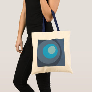 Bolsa Tote Círculos Azuis Retrô