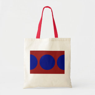 Bolsa Tote Círculos Azuis sobre Vermelho