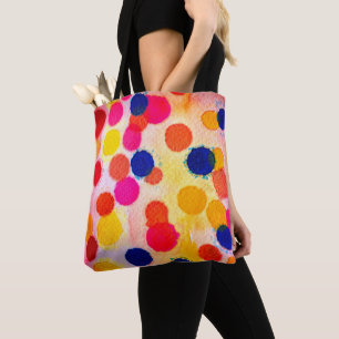 Bolsa Tote Círculos bonitos bolinhas de aquarelas