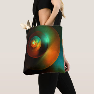 Bolsa Tote Círculos Coloridos Padrão Moderno de Arte Abstrato