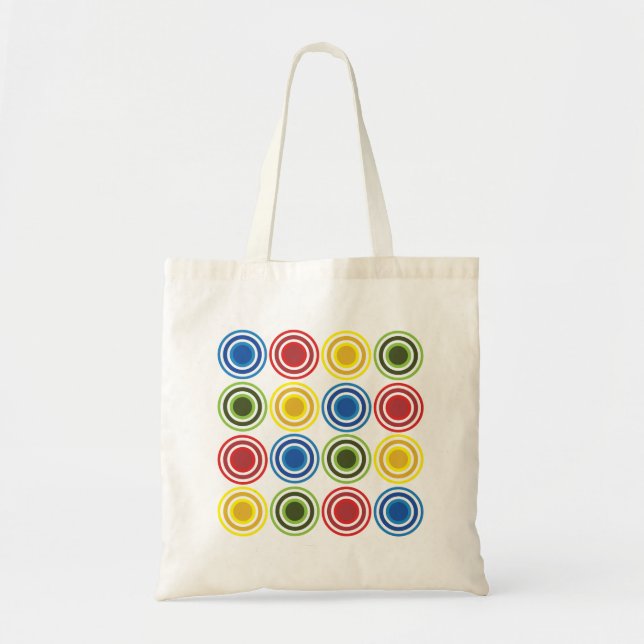 Bolsa Tote Círculos Concentrados Coloridos Geométricos (Frente)