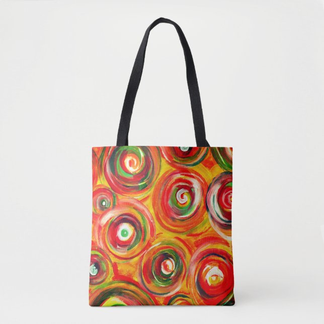 Bolsa Tote Círculos de calor e espirros originais Abstrato (Frente)