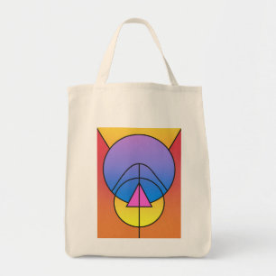 Bolsa Tote Círculos Geométricos Abstratos Linha Colorida