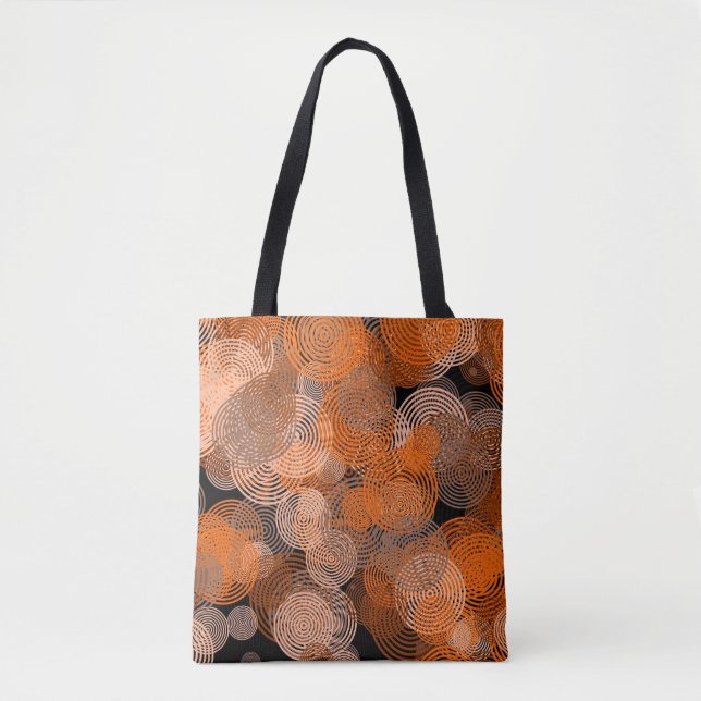 Bolsa Tote Círculos Geométricos De Cobre De Arte Fractal Roda (Frente)