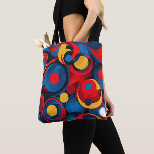 Bolsa Tote Círculos Geométricos de Pop de Arte Retro