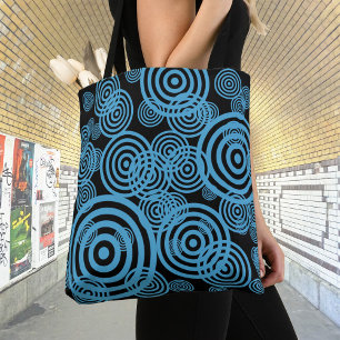 Bolsa Tote Círculos hipnotizantes - azul