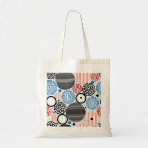 Bolsa Tote Círculos multicoloridos, design de padrão gráfico.