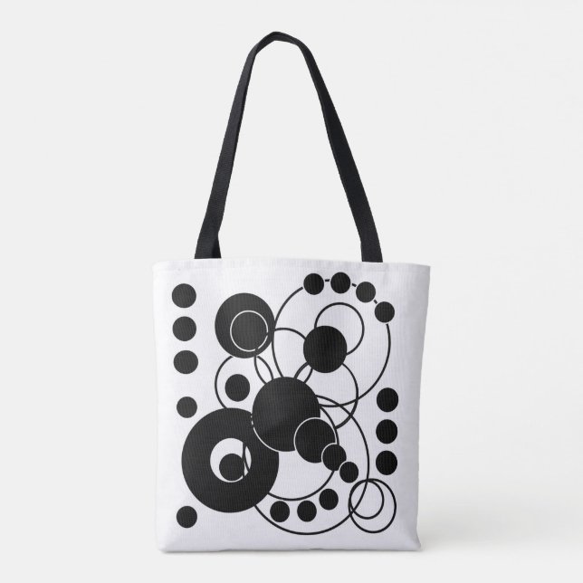 Bolsa Tote Círculos preto e branco (Verso)