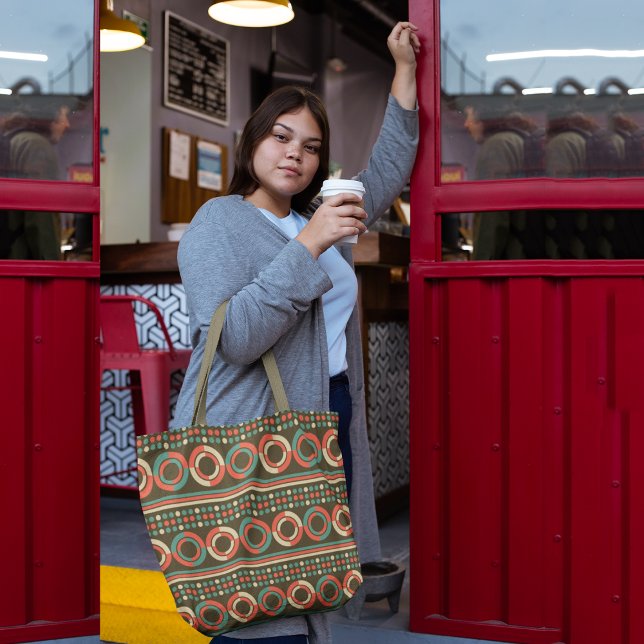 Bolsa Tote círculos retrorreflectores vintage (Criador carregado)